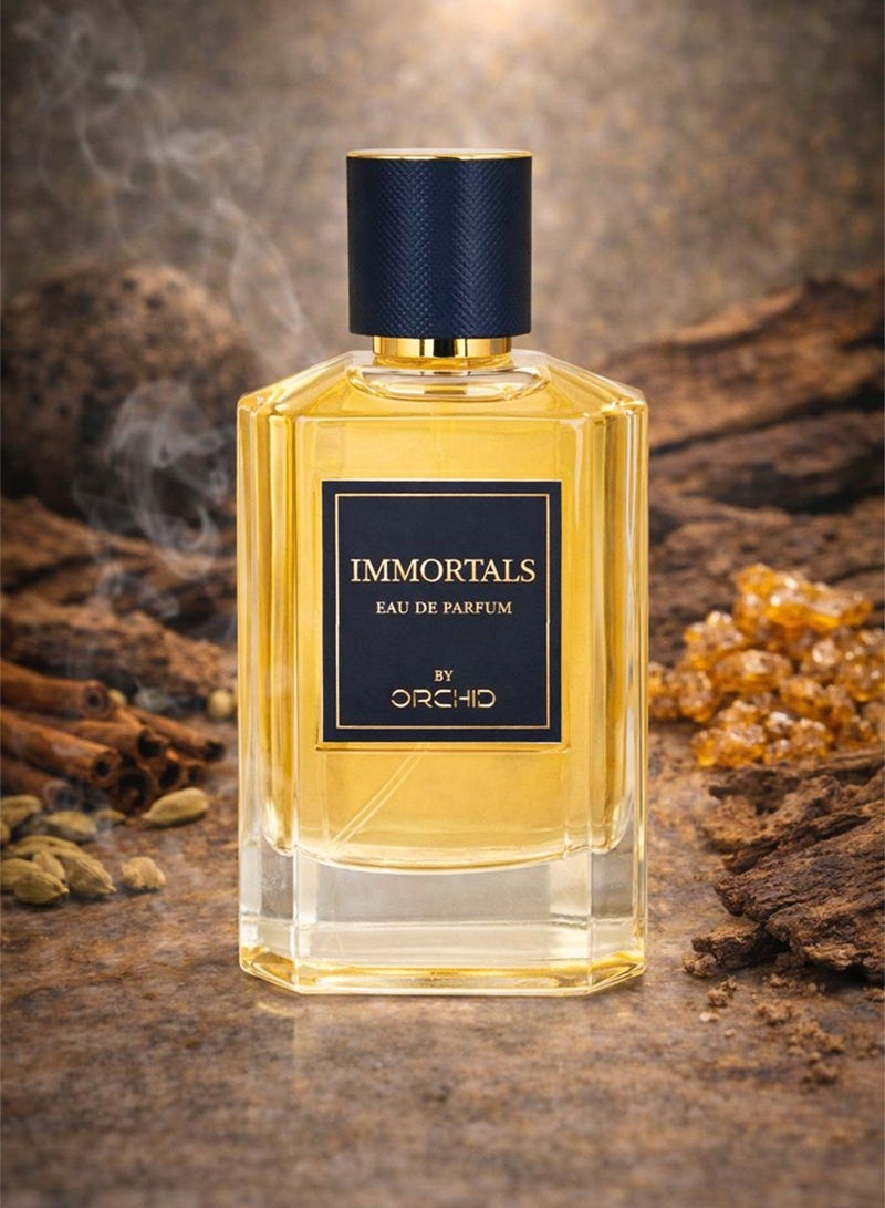 أوركيد إيمورتالز بور هوم أو دو بارفيوم 100 مل – عطر خشبي عنبري يدوم طويلاً مع البرغموت، الهيل، خشب الصندل والفانيليا - Image 1